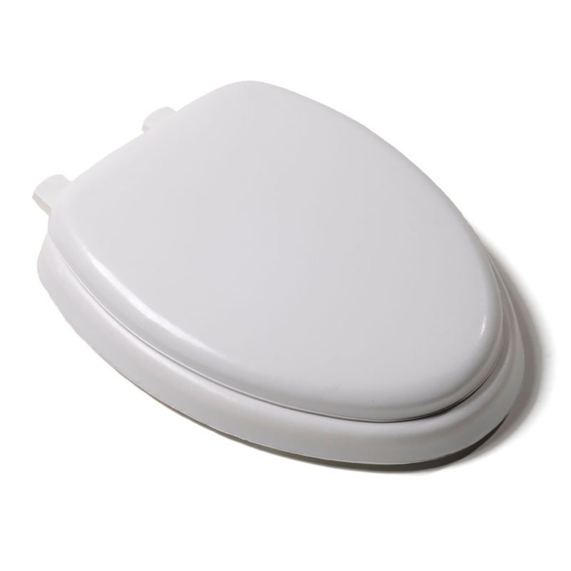 White Elongated Soft Padded Toilet Seat ANTI BACTERIAL  