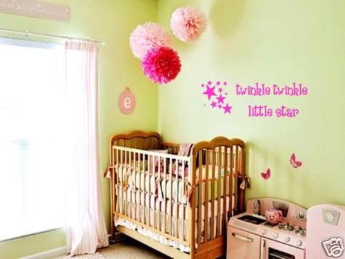 Twinkle Twinkle Little Star Girls Nursery Wall Decal 36  