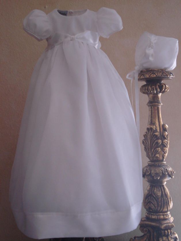NWT CATHEDRAL LENGTH GIRLS CHRISTENING BAPTISMAL GOWN DRESS 6 9 12 