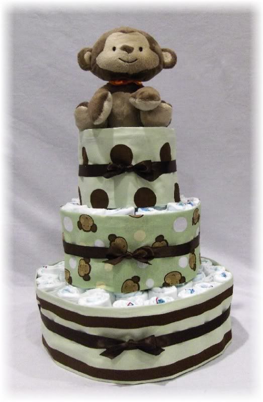 NEW Modern Monkey 3 tier diaper cake baby shower unique gifts Brookes 