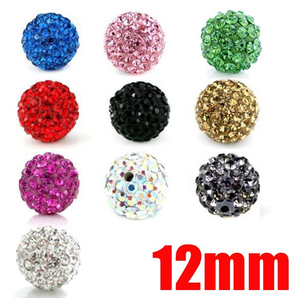 12mm 10 PCS Swarovski Crystal Loose Beads Spacer Pave Disco Ball 