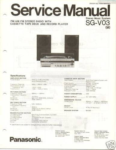 Original Service Manual Panasonic SG V03 System  