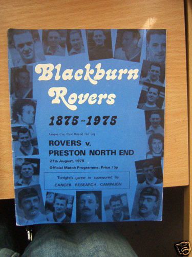 League 75/6 Blackburn Rovers v Preston North End Aug 27  