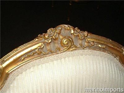 Glam French Gilt Louis XV Bergere Chairs~  