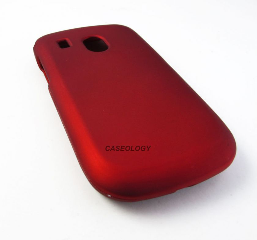 RED RUBBERIZED HARD SHELL SNAP ON COVER CASE FOR LG 500G PHONE 