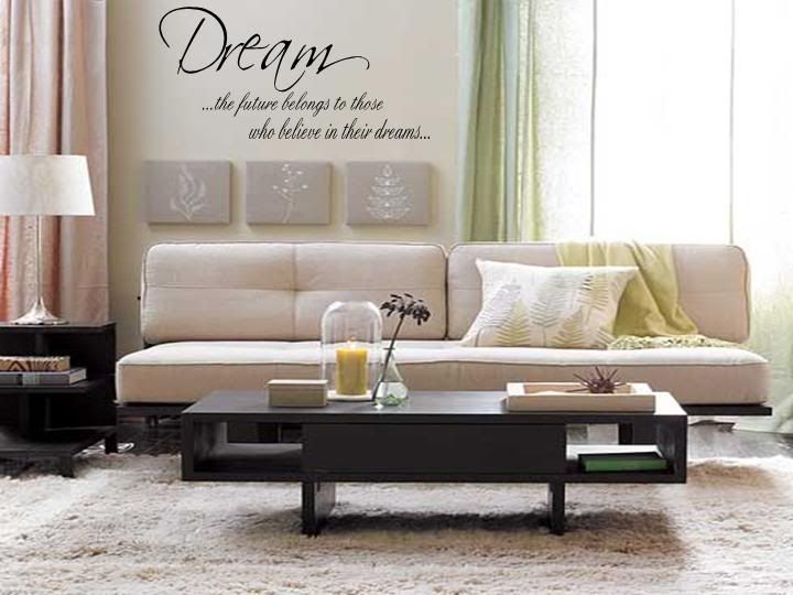 BELIEVE IN DREAMS Home Bedroom Vinyl Wall Art Decal  