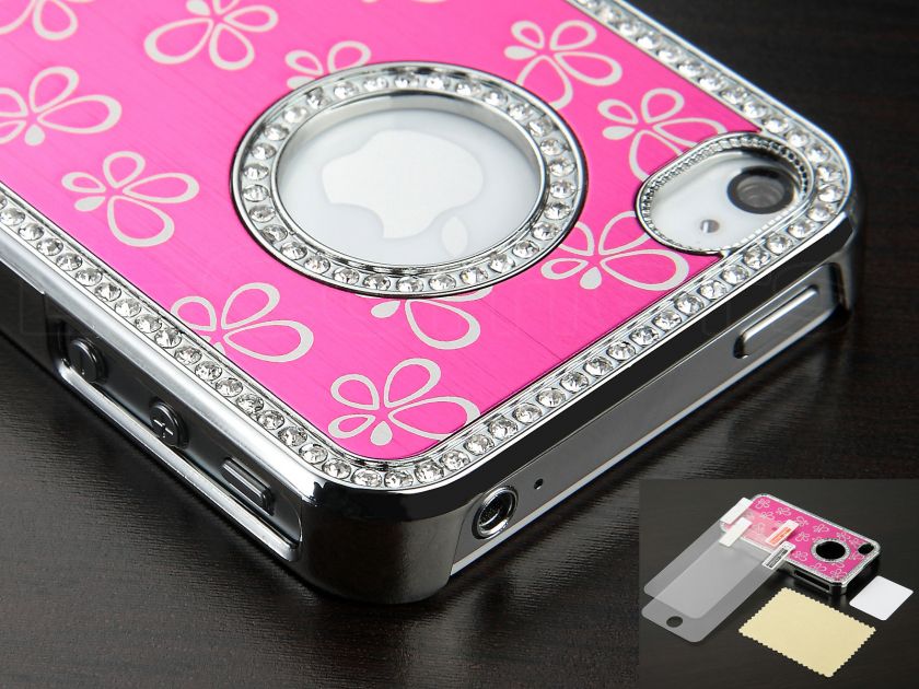 Electroplating Hollow Pattern PC Hard Case Back Cover for iPhone 4G 4S 