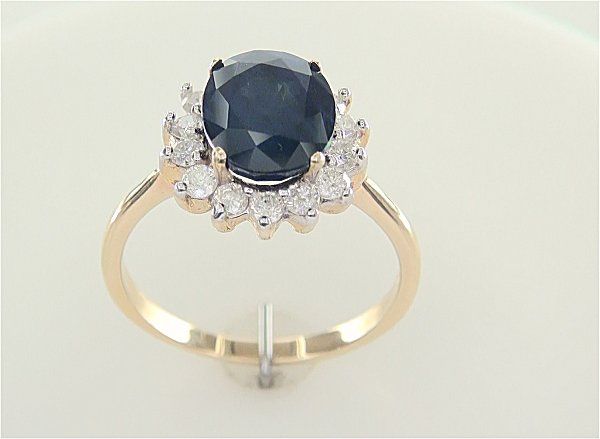 Neimans Genuine 3.75 Carat Natural Blue Sapphire & Diamond Ring Solid 