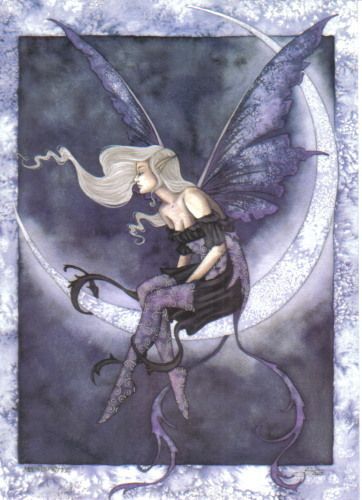 Amy Browns Moon Sprite Fairy Art Postcard 2004 MINT  