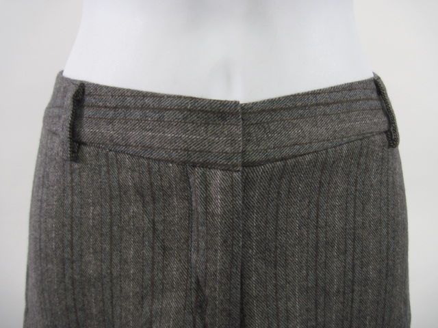 MILLY Gray Beige Wool Stripe Cropped Shorts Size 8  