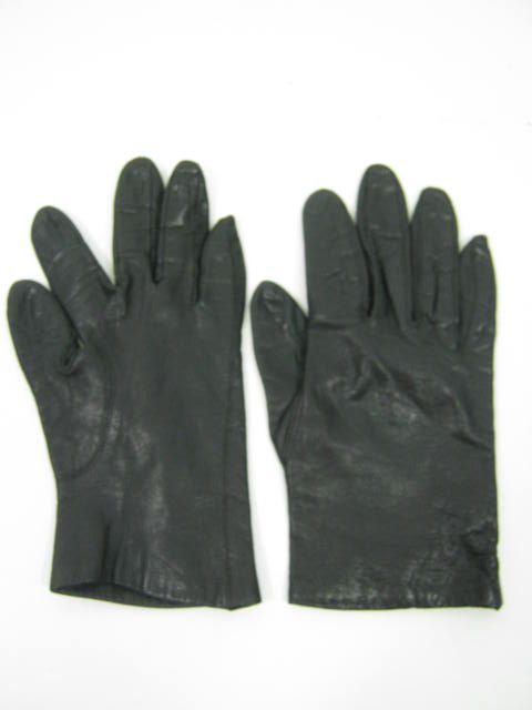 DESIGNER Black Leather Driving Gloves Size 6.5/7  