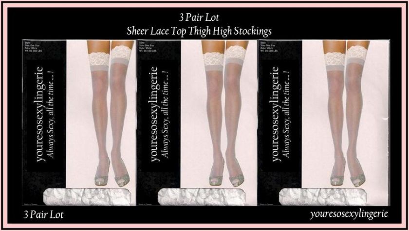 LOT Plus Size STOCKINGS 2.5 LACE TOP Thigh Highs  