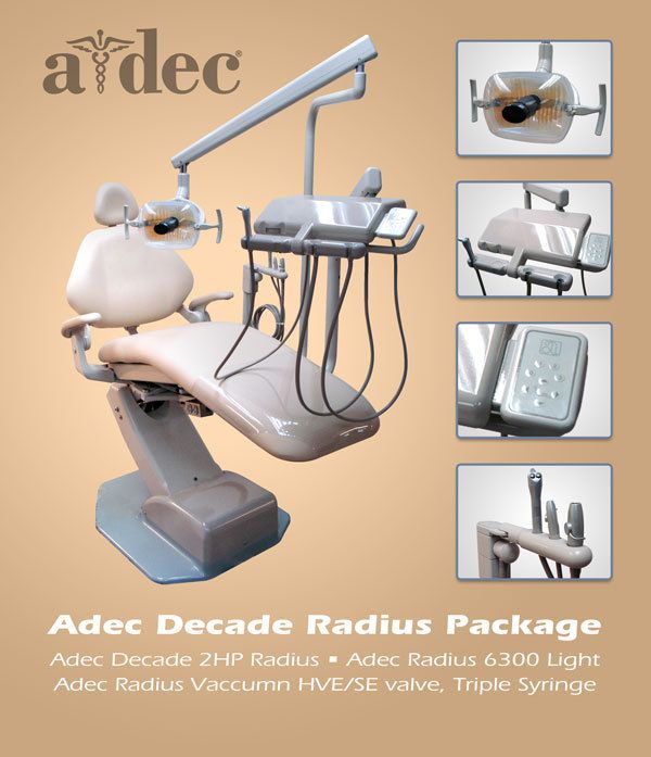 Adec Decade 1021 Chair W/Stool Package Dental Unit  