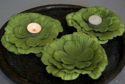 Floating Water Lettuce Plant Pool Party Candle Holder6  