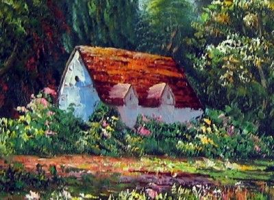 Classic Landscape Oil Painting French Normandy Country  