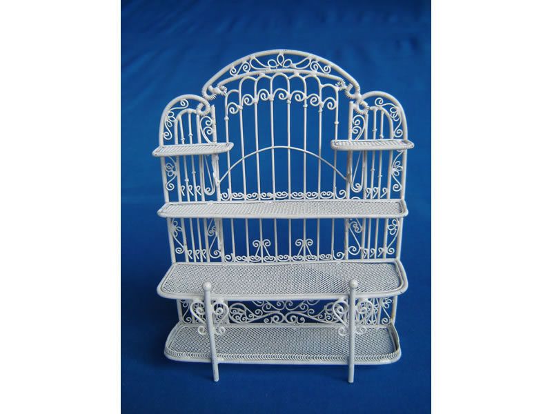 dollhouse miniature BAKERS RACK STAND WIRE WHITE NEW**  