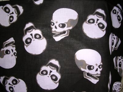 EVIL SKULLS BLACK GRAY WHITE BANDANA HEAD WRAP SCARF  