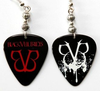 Black Veil Brides Guitar Pick Earrings Two Sided  